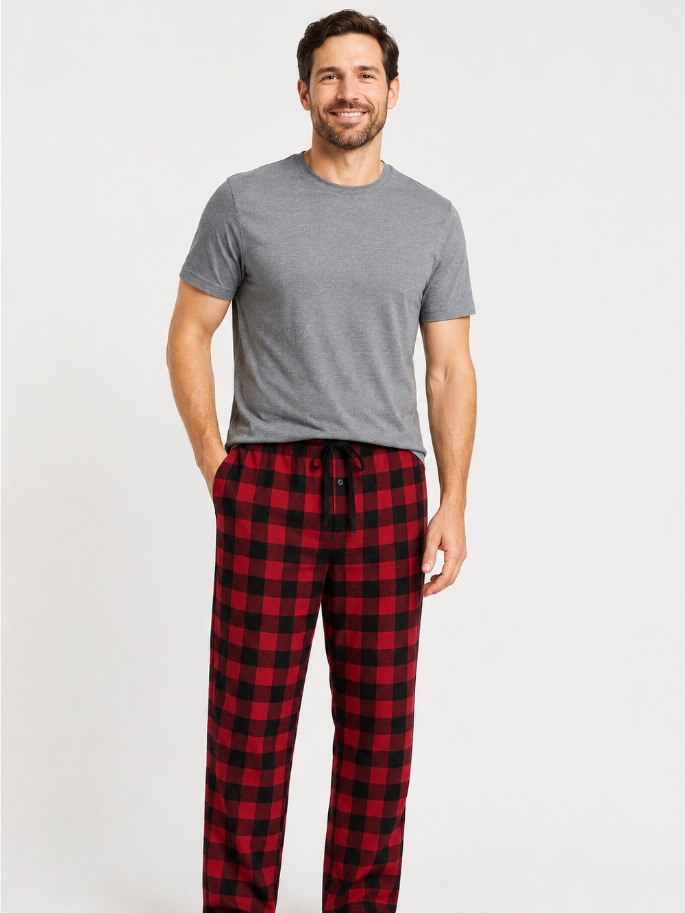 Stillwater Supply Co. Cotton/Polyester Red and Black Men's Pajama Pants Size Lg